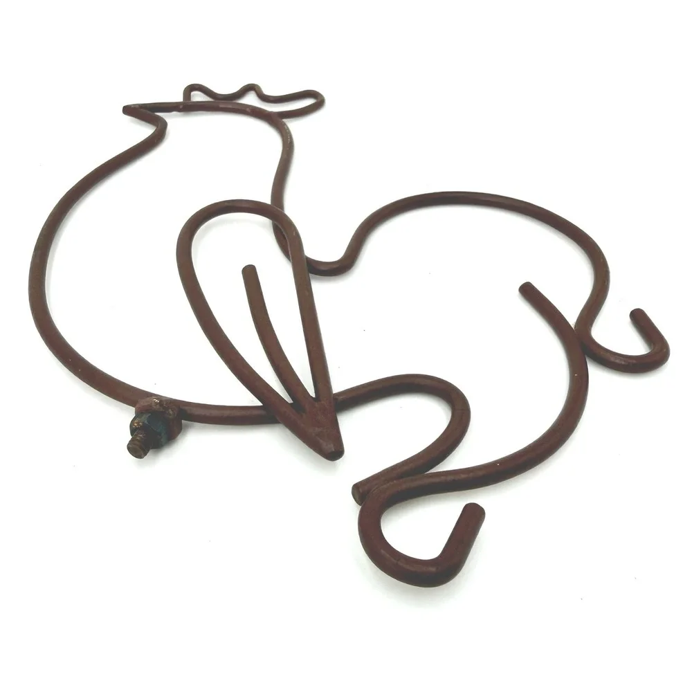 Vintage‎ Wrought Iron Rooster Trivet Wall Hook Farmhouse Rustic Kitchen Decor